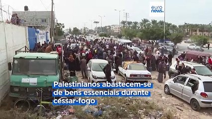 Palestinianos aproveitam cessar-fogo em Gaza para se abastecerem