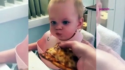 Küçük bebeğin pideye verdiği tepki gündem oldu