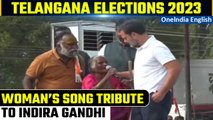 Telangana Congress Campaign: Rahul Gandhi Encourages Elderly Woman's Tribute to Indira Gandhi