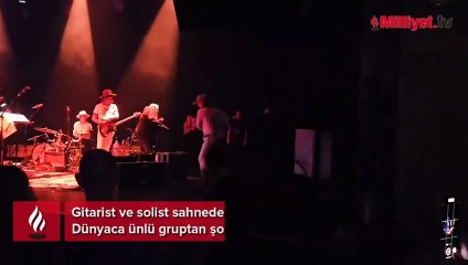 Gitarist ve solist sahnede birbirine girdi! Dünyaca ünlü gruptan şok kavga