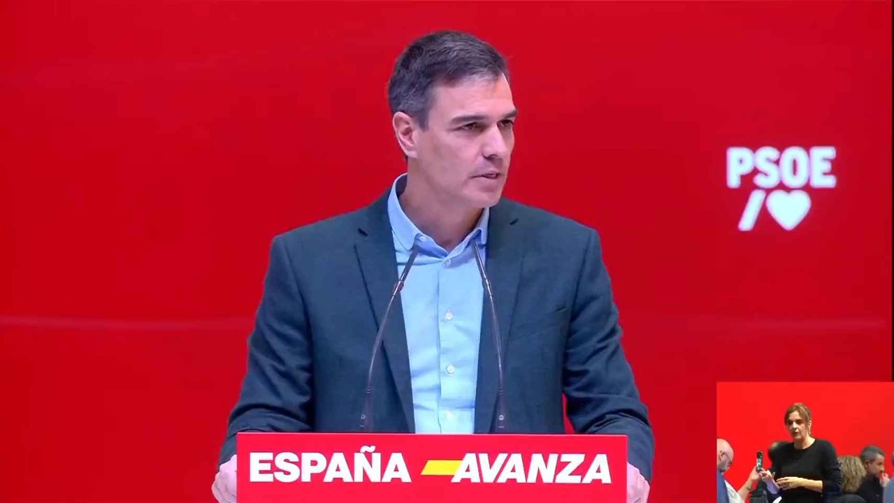 Pedro Sánchez en el acto del PSOE - Vídeo Dailymotion