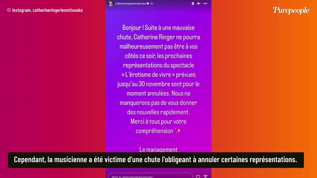 Catherine Ringer victime d'une mauvaise chute , la chanteuse donne de ses nouvelles après avoir annulé ses concerts