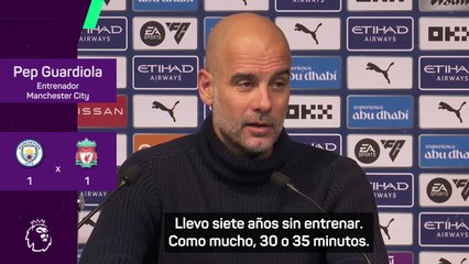 Guardiola: Llevo siete años sin entrenar, si entrenásemos, no tendría jugadores