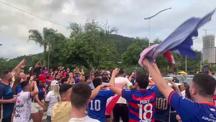 Torcedores do Marcílio Dias comemoram o título da Copa Santa Catarina