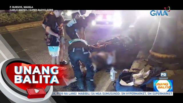 Mag-asawang sakay ng motorsiklo, sugatan matapos sumalpok sa poste | UB