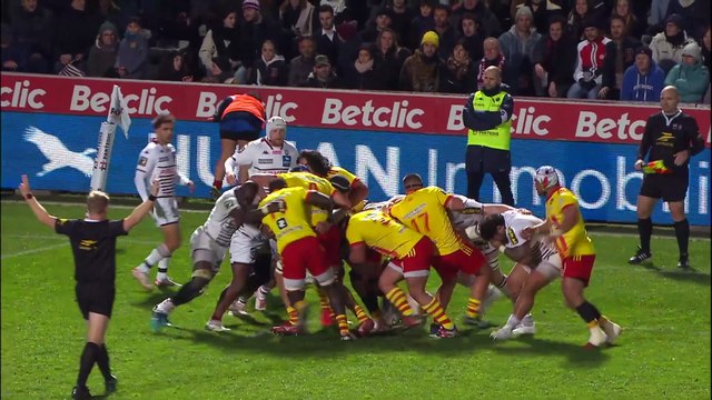 TOP 14 - Essai de Nema ROELOFSE (USAP) - Union Bordeaux Bègles - USA Perpignan