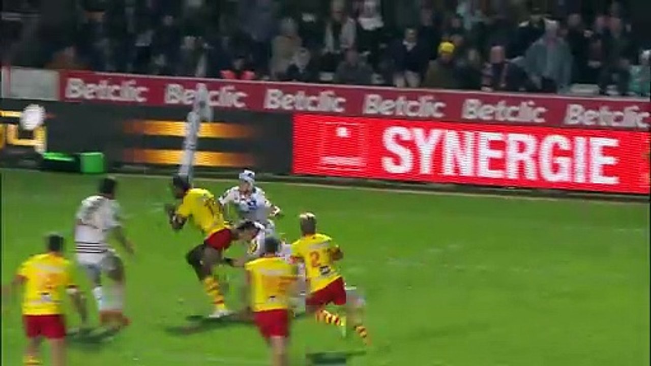 TOP 14 Essai de Jack McINTYRE (USAP) Union Bordeaux Bègles USA