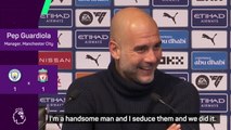 'City players listen because I'm handsome!' - Guardiola jokes