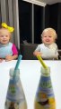 Kids are happy to try new drinks. Funny Baby video_(360P)