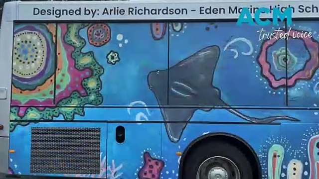 Kids wrapped seeing their artworks depicting Far South Coast installed on buses