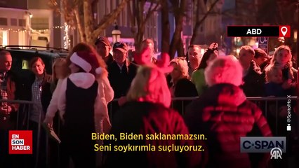 Joe Biden'a tatili esnasında Filistin protestosu
