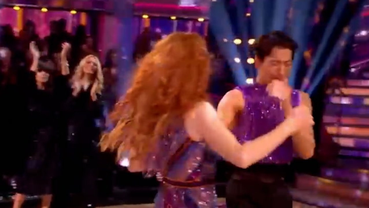 Strictly’s Carlos Gu breaks down in tears as he’s comforted by Angela Scanlon after show exit