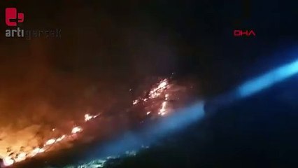 Fırtınanın devirdiği elektrik direkleri yangına sebep oldu