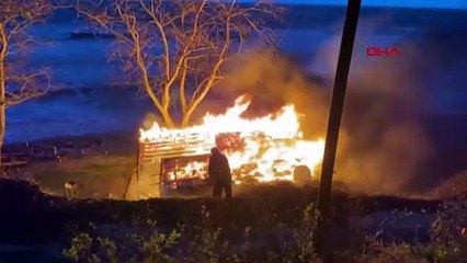 Bartin'da çay bahçesi kulübesinde yangın çıktı