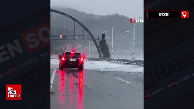 Rize'de fırtına! Dalgalar karaya ulaştı