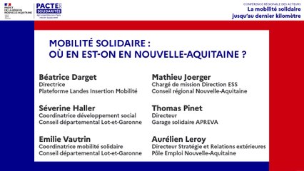 La mobilité solidaire jusqu'au dernier kilomètre : table ronde