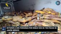 Detienen a dos personas por robar más de 700 piezas de jamón ibérico