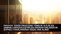 PKK/KCK TERÖR ÖRGÜTÜNE YÖNELİK 18 İLDE EŞ ZAMANLI GERÇEKLEŞTİRİLEN OPERASYONLARDA 98 ŞÜPHELİ YAKALANARAK GÖZALTINA ALINDI