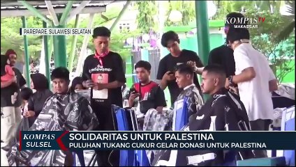 Puluhan Tukang Cukur Gelar Donasi Untuk Palestina