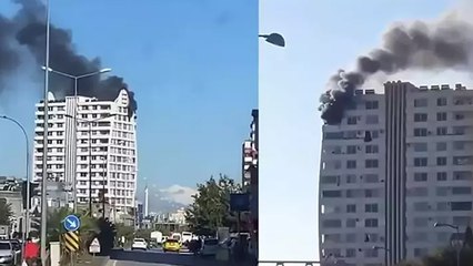 Adana'da 14 katlı apartmanda yangın