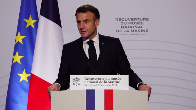 Nous sommes la 2e puissance maritime au monde : Emmanuel Macron s'exprime lors de l'inauguration du musée national de la Marine à Paris