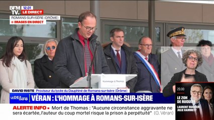 "Nous ne l'oublierons jamais": l'hommage du proviseur du lycée de Thomas, plus d'une semaine après sa mort