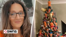 Kevin the Carrot superfan decorates Christmas tree with over 50 of the soft toys