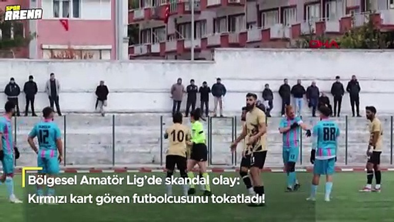 Bölgesel Amatör Lig'de skandal olay! Kırmızı kart gören futbolcusunu tokatladı...