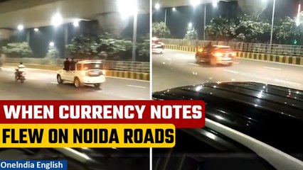 Uttar Pradesh: Dozens of Vehicles Violate Traffic Rules, Throwing Currency Notes Out of Cars