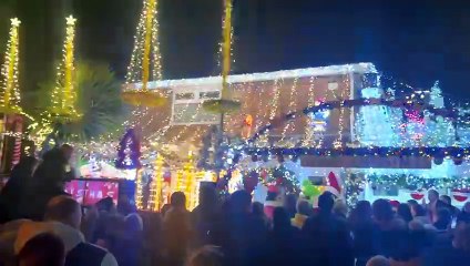 Switch-on of 40,000 Christmas lights at house in Sjegness