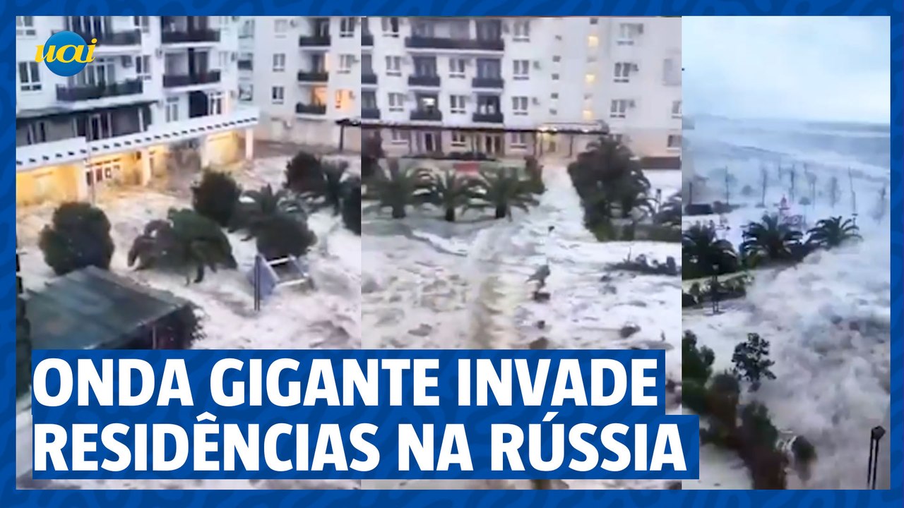 Ondas gigantes invadem residências na Rússia