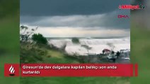 Giresun’da dev dalgalara kapılan balıkçı son anda kurtarıldı