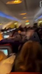 Moment passengers scream in a turbulence during a flight to Moscow
