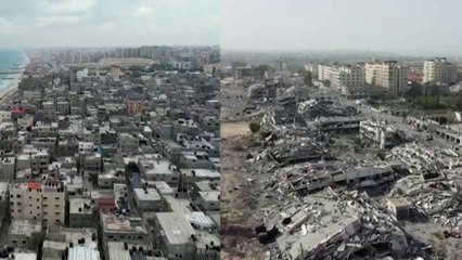 El antes y el después de la franja de Gaza