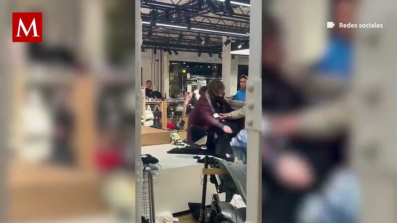 Mujer pierde el control y destroza parte del mobiliario de una tienda de ropa en Burgos, España