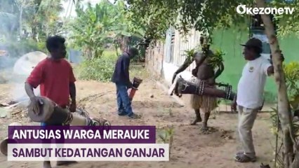 Momen Warga Merauke Stem Tifa untuk Sambut Ganjar Pranowo