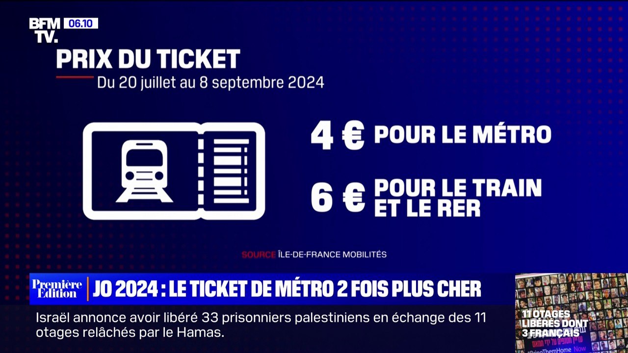 Le ticket de métro va presque doubler à Paris durant les JO Vidéo Dailymotion
