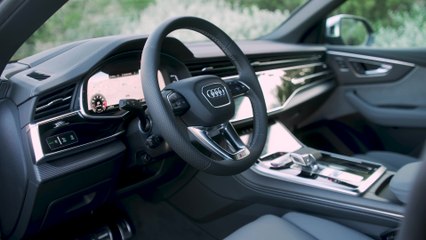 The new Audi SQ8 TFSI Interior Design in Waitomo Blue