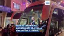 Mais onze reféns do Hamas libertados na noite de segunda para terça-feira