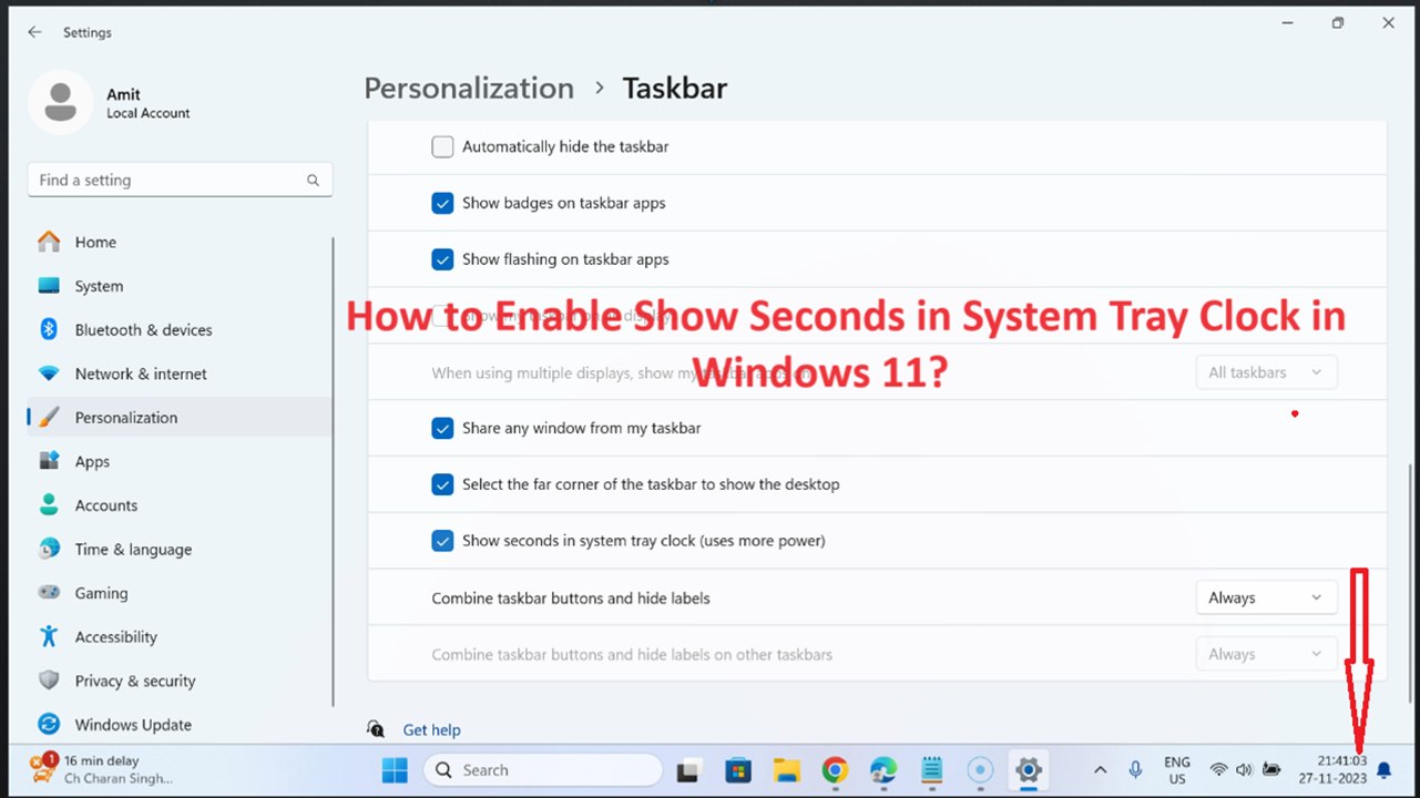 How to Enable Show Seconds in System Tray Clock in Windows 11? - video ...