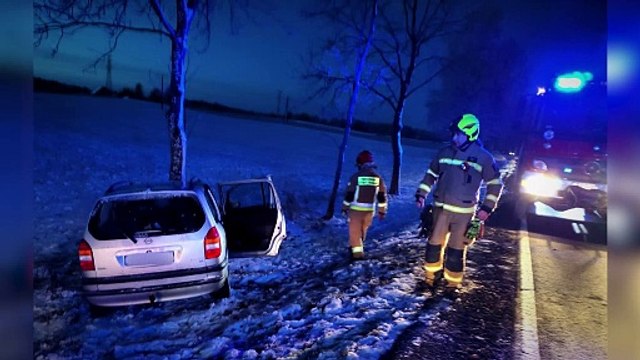 Cztery osoby ranne. Auto uderzyło w drzewo. Wypadek na DK 20