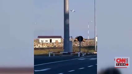 Fırtına nedeniyle savrulan uçak pisti pas geçti