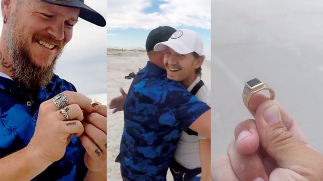 Man Finds Diamond ‘Wedding’ Ring Buried in Sand Before Owner Drives 1,600 Miles TO THANK HIM