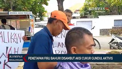 Aksi Cukur Gundul Aktivis Antikorupsi Dukung Penetapan Tersangka Firli Bahuri
