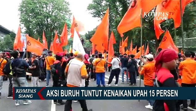 Demo di Depan Gedung Sate Bandung, Partai Buruh dan KSPI Tuntut Kenaikan Upah 15 Persen