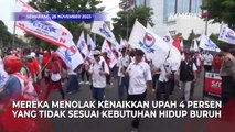 Tak Terima UMK 2024 Buruh di Semarang Turun ke Jalan Gelar Aksi Protes