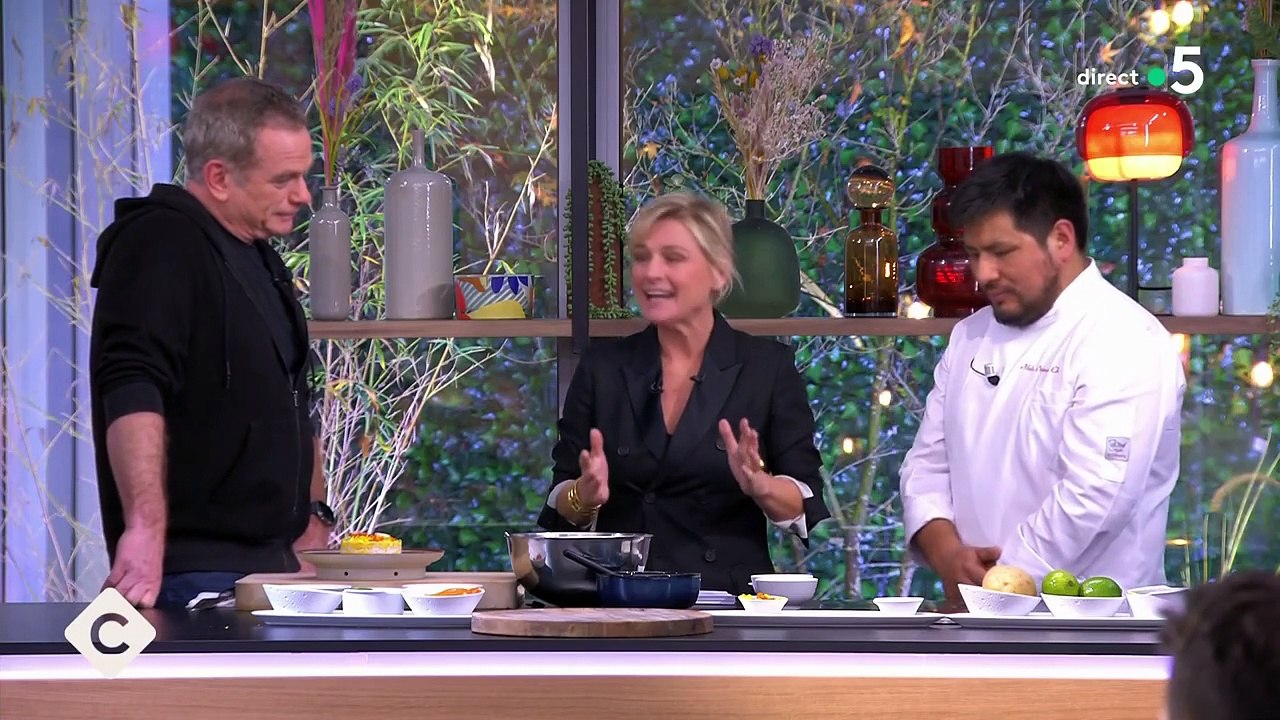 Anne Élisabeth-Lemoine reçoit le chef Melio Oriundo Chavez et Garou dans C à vous
