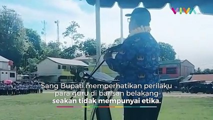 Bupati Samosir Marah Lihat Para Guru Lancang saat Upacara