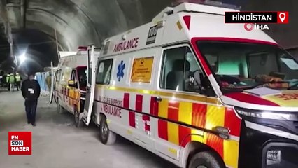 Hindistan'da çöken tünelde mahsur kalan işçiler kurtarıldı