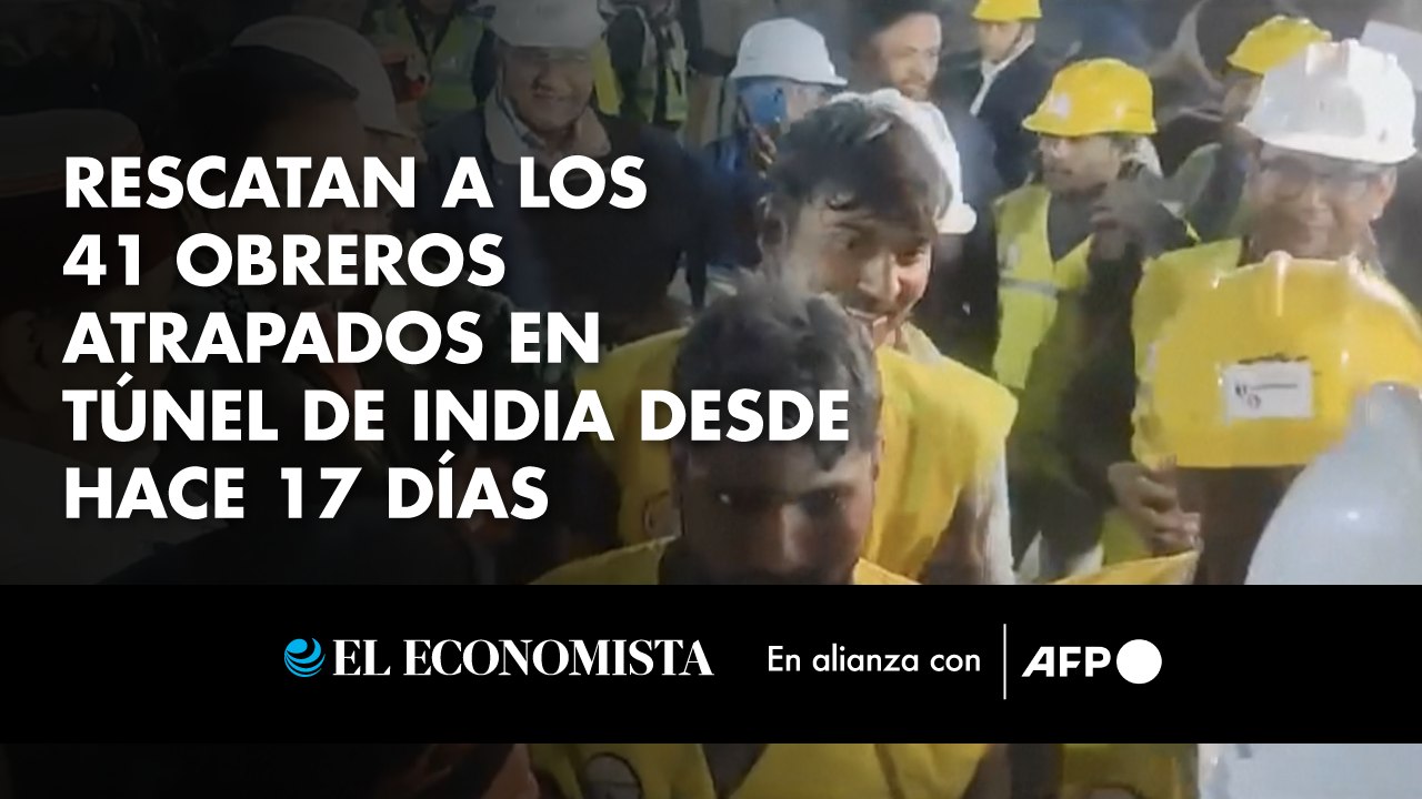 Rescatan a los 41 obreros atrapados en túnel de India desde hace 17 días